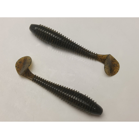 Силикон Keitech Swing Impact FAT 3.3" (7 шт/упак) цвет: 101 green pumpkin pp., Длина силикона: 3.3" (8.4 см), Расцветка силикона: 101 Green Pumpkin PP, фото , изображение 4