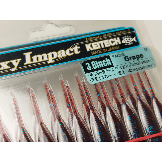 Силікон Keitech Sexy Impact 3.8" (10 шт/упак), колір:ea#03 grape, Довжина силікону: 3.8" (9.7 см), Колір силікону: EA#03 Grape, фото , изображение 6