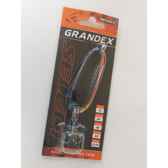 Блешня Select Grandex 20.0g 63mm #12, Вага блешні: 20г, Колір блешні: 12, фото , изображение 7