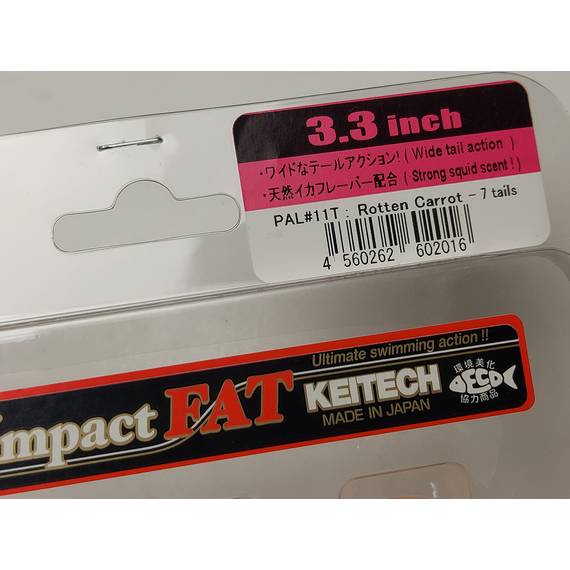 Силікон Keitech Swing Impact FAT 3.3" (7 шт/упак), колір:pal#11 rotten carrot, Довжина силікону: 3.3" (8.4 см), Колір силікону: PAL#11 Rotten Carrot, фото , изображение 6