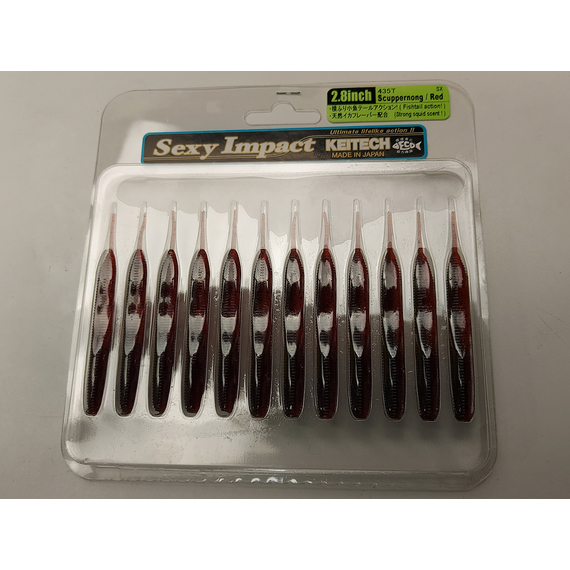 Силікон Keitech Sexy Impact 2.8" 12, колір:435 scuppernong/red, Довжина силікону: 2.8" (7.1 см), Колір силікону: 435 Scuppernong/Red, фото , изображение 6