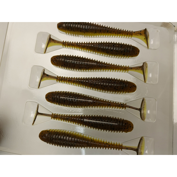 Силікон Keitech Swing Impact FAT 3.3" (7 шт/упак), колір:pal#10 bumblebee, Довжина силікону: 3.3" (8.4 см), Колір силікону: PAL#10 Bumblebee, фото , изображение 7