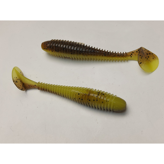 Силікон Keitech Swing Impact FAT 3.3" (7 шт/упак), колір:pal#10 bumblebee, Довжина силікону: 3.3" (8.4 см), Колір силікону: PAL#10 Bumblebee, фото , изображение 5