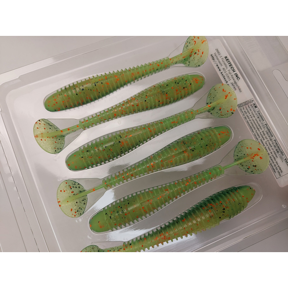 Силикон Keitech Swing Impact FAT 4.3" (6 шт/упак) цвет: ea#05 hot fire tiger, Длина силикона: 4.3" (10.9 см), Расцветка силикона: EA#05 Hot Fire Tiger, фото , изображение 8