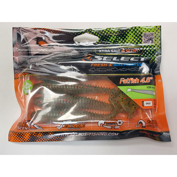 Силикон Select Fatfish 4.8" col.002 (4 шт/упак), Длина силикона: 4.8" (12.19 см), Расцветка силикона: 002, фото , изображение 7