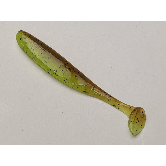 Силикон Keitech Easy Shiner 2" (12 шт/упак) ц:401 greenpumpkinpp.chart, Длина силикона: 2" (5.1 см), Расцветка силикона: 401 Green Pumpkin/Chartreuse, фото , изображение 3