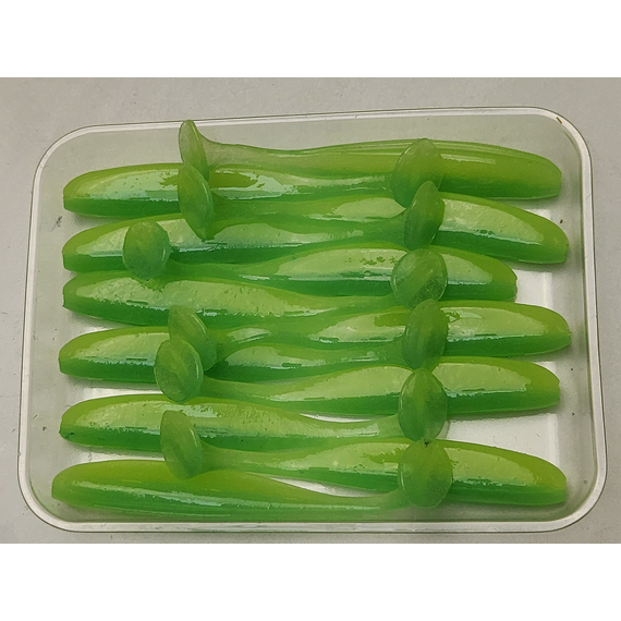 Силікон Keitech Easy Shiner 2" (12 шт/упак), колір:ea#11 lime chartreuseglow, Довжина силікону: 2" (5.1 см), Колір силікону: EA#11 Lime Chartreuse Glow, фото , изображение 6