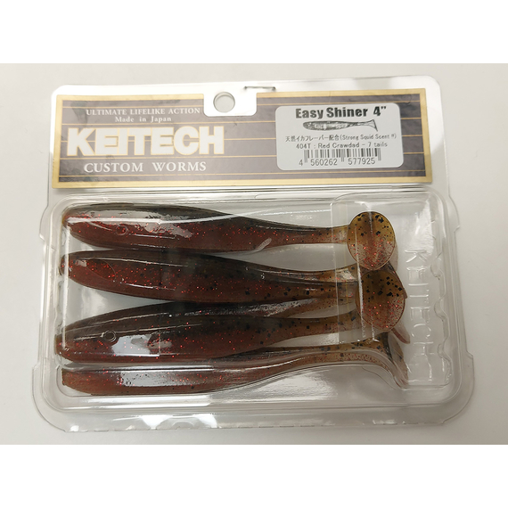 Силікон Keitech Easy Shiner 4" (7 шт/упак), колір:404 red crawdad, Довжина силікону: 4" (10.2 см), Колір силікону: 404 Red Crawdad, фото , изображение 7