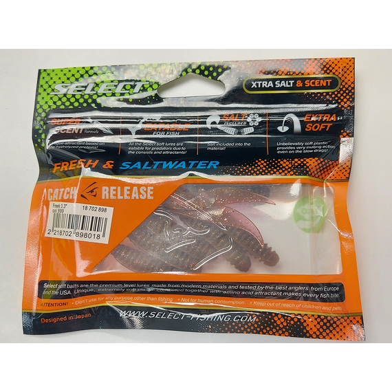 Силикон Select Freek 3.3" col.999 (7 шт/упак), Длина силикона: 3.3" (8.38 см), Расцветка силикона: 999, фото , изображение 10