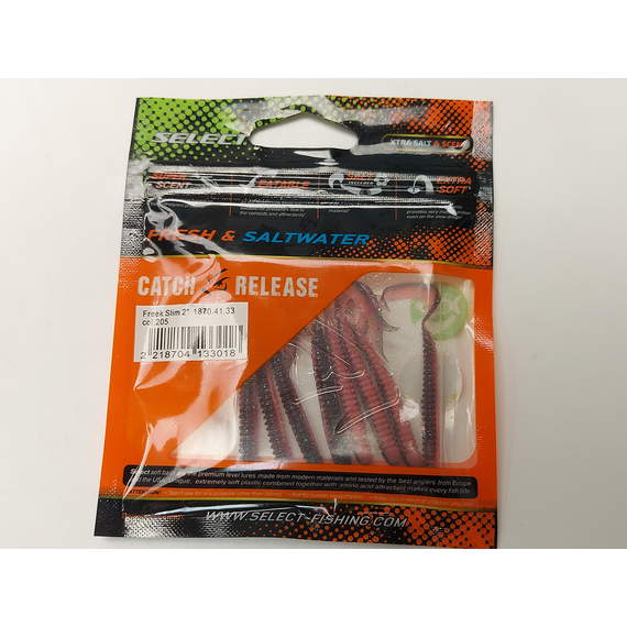 Силікон Select Freek Slim 2" col.205 (8 шт/пак), Довжина силікону: 2" (5.08 см), Колір силікону: 205, фото , изображение 8