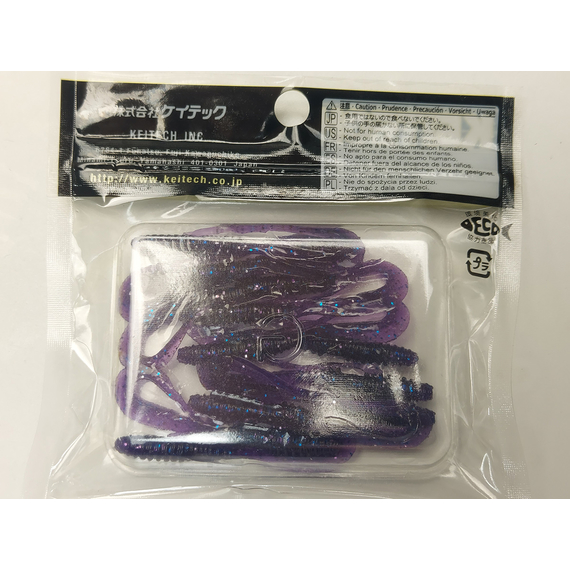 Силікон Keitech Mad Wag Mini 2.5" (12 шт/упак), колір:ea#04 violet, Довжина силікону: 2.5" (6.3 см), Колір силікону: EA#04 Violet, фото , изображение 8