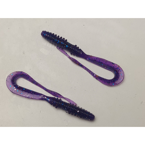 Силікон Keitech Mad Wag Mini 2.5" (12 шт/упак), колір:ea#04 violet, Довжина силікону: 2.5" (6.3 см), Колір силікону: EA#04 Violet, фото , изображение 4