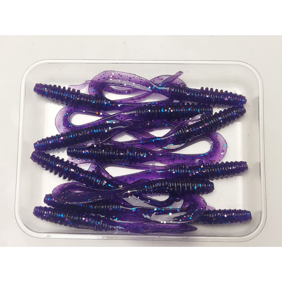 Силікон Keitech Mad Wag Mini 2.5" (12 шт/упак), колір:ea#04 violet, Довжина силікону: 2.5" (6.3 см), Колір силікону: EA#04 Violet, фото , изображение 6