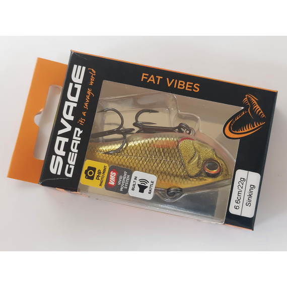 Воблер Savage Gear Fat Vibes 66S 66mm 22.0g Dirty Roach, Размер/Вес: 66мм/22г, Цвет воблера: Dirty Roach, фото , изображение 3
