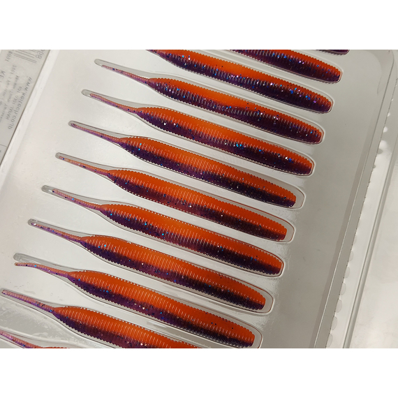 Силикон Keitech Sexy Impact 2.8" (12 шт/упак) ц:pal#09 violet fire, Длина силикона: 2.8" (7.1 см), Расцветка силикона: PAL#09 Violet Fire, фото , изображение 9