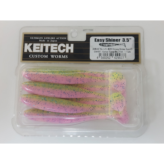 Силікон Keitech Easy Shiner 3.5" (7 шт/уп), колір:ea#16 cotton candy blue f, Довжина силікону: 3.5" (8.9 см), Колір силікону: ea#16 cotton candy blue f, фото , изображение 7