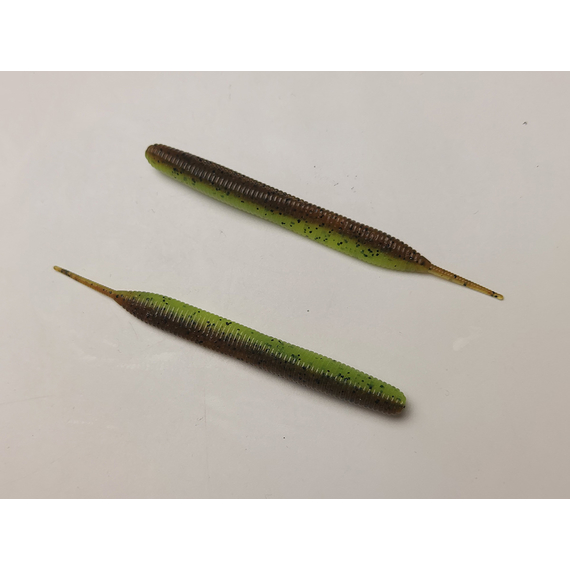 Силикон Keitech Sexy Impact 3.8" (10 шт/упак) ц:401 greenpumpkinpp.chart, Длина силикона: 3.8" (9.7 см), Расцветка силикона: 401 Green Pumpkin/Chartreuse, фото , изображение 4