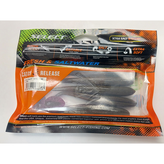 Силикон Select Easy Shad 5" col.888 (5 шт/упак), Длина силикона: 5" (12.7 см), Расцветка силикона: 888, фото , изображение 8