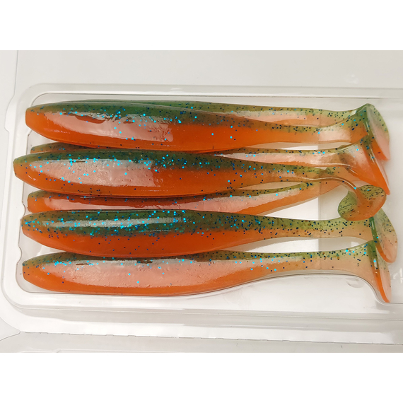 Силікон Keitech Easy Shiner 4" (7 шт/упак), колір:pal#11 rotten carrot, Довжина силікону: 4" (10.2 см), Колір силікону: PAL#11 Rotten Carrot, фото , изображение 6
