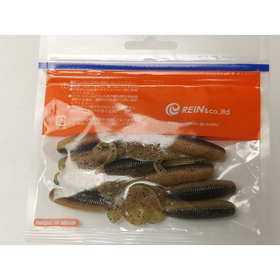 Силикон Reins FAT G TAIL GRUB 3" B09 Smoke Mustard 10шт, Длина силикона: 3.0" (7,62 см), Расцветка силикона: B09 Smoke Mustard, фото , изображение 4