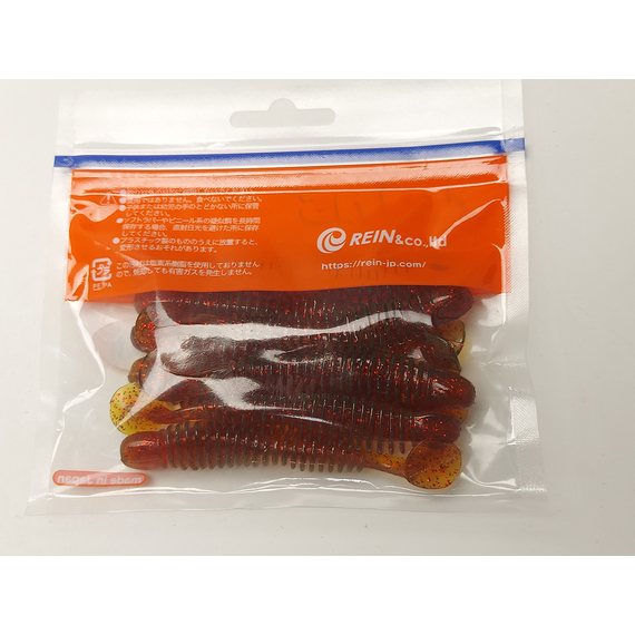 Силікон Reins Bubbling Shad 3" 566 Motor Oil Red Flake (8шт/уп), Довжина силікону: 3.0" (7,62 см), Колір силікону: 566 Motor Oil Red Flake, фото , изображение 4