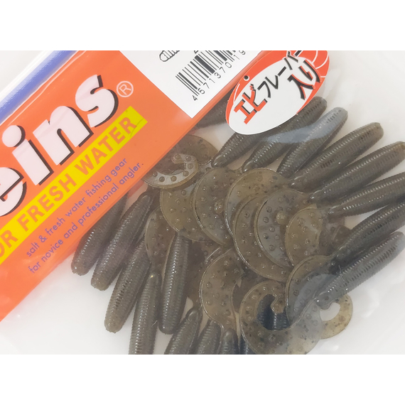 Силикон Reins FAT G TAIL GRUB 3" 002 Green pumpkin 12шт, Длина силикона: 3.0" (7,62 см), Расцветка силикона: 002 green pumpkin, фото , изображение 6