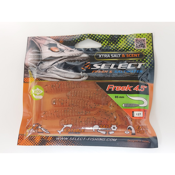 Силікон Select Freek 4.5" col.127 (5 шт/упак), Довжина силікону: 4.5" (11.43 см), Колір силікону: 127, фото , изображение 7