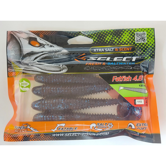 Силікон Select Fatfish 4.8" col.110 (4 шт/упак), Довжина силікону: 4.8" (12.19 см), Колір силікону: 110, фото , изображение 7