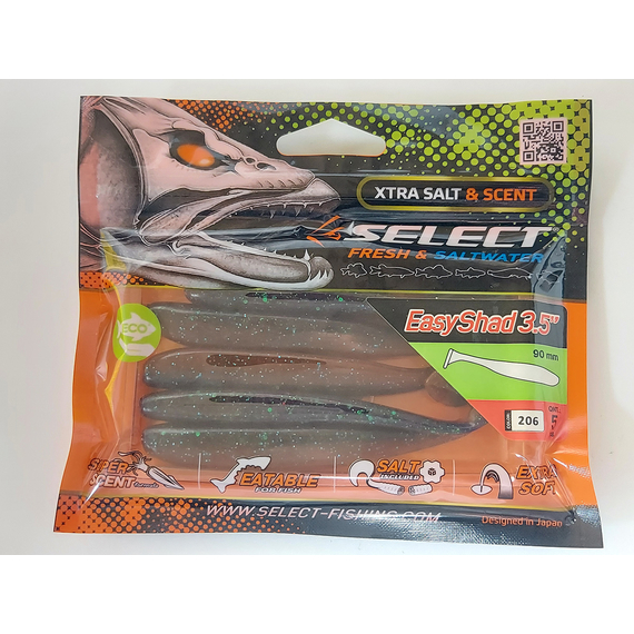 Силікон Select Easy Shad 3.5" col.206 (5 шт/упак), Довжина силікону: 3.5" (8.89 см), Колір силікону: 206, фото , изображение 7