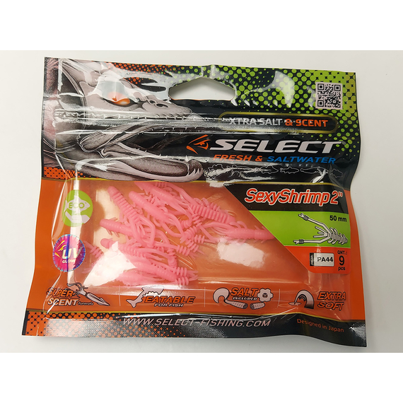 Силікон Select Sexy Shrimp 2" col.PA44 (9 шт/упак), Довжина силікону: 2" (5.08 см), Колір силікону: PA44, фото , изображение 5