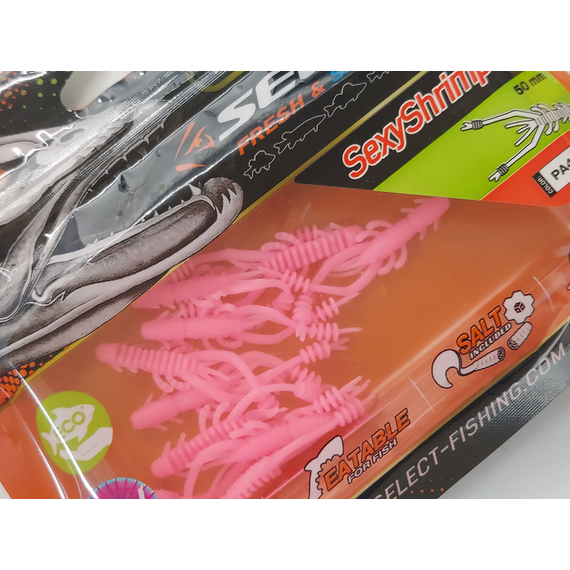 Силікон Select Sexy Shrimp 2" col.PA44 (9 шт/упак), Довжина силікону: 2" (5.08 см), Колір силікону: PA44, фото , изображение 8