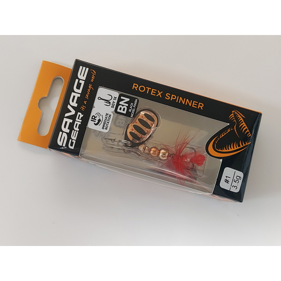 Блешня Savage Gear Rotex Spinner #1 3.5g 02-Copper, Вага блешні: 3.5g, Колір блешні: Copper, фото , изображение 3