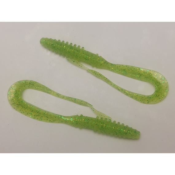 Силикон Keitech Mad Wag Slim 4.5" (9 шт/упак) ц:424 lime chartreuse, Длина силикона: 4.5" (11.4 см), Расцветка силикона: 424 Lime Chartreuse, фото , изображение 2