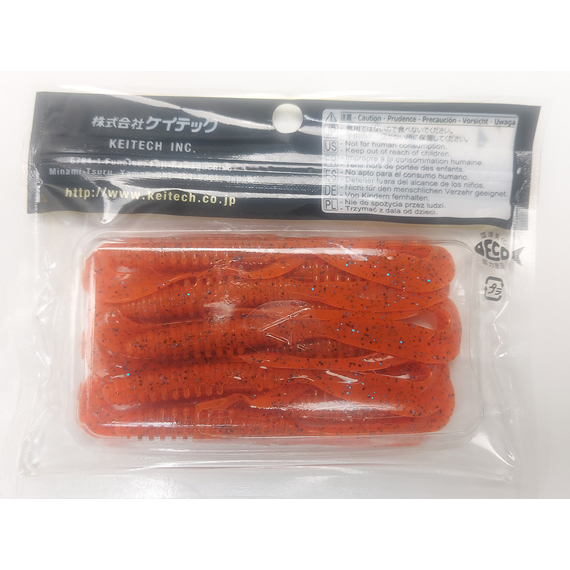 Силікон Keitech Mad Wag Slim 4.5" (9 шт/упак), колір:ea#13 spicy mustard/blue, Довжина силікону: 4.5" (11.4 см), Колір силікону: EA#13 Spicy Mustard/Blue, фото , изображение 8