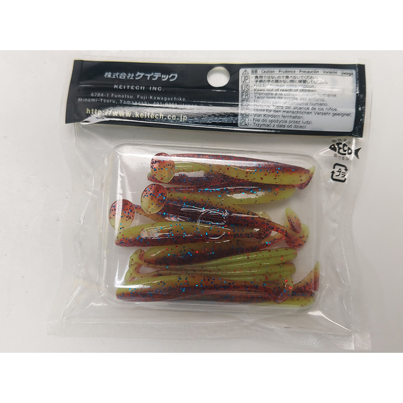 Силикон Keitech Easy Shiner 2" (12 шт/уп) ц:ea#15 grape chart red flk, Длина силикона: 2" (5.1 см), Расцветка силикона: ea#15 grape chart red flk, фото , изображение 8