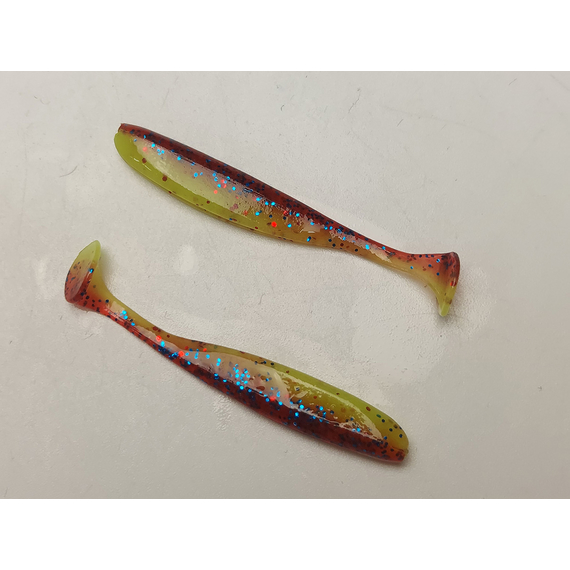 Силикон Keitech Easy Shiner 2" (12 шт/уп) ц:ea#15 grape chart red flk, Длина силикона: 2" (5.1 см), Расцветка силикона: ea#15 grape chart red flk, фото , изображение 4