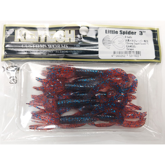 Силикон Keitech Little Spider 3" (8 шт/уп) ц:ea#03 grape, Длина силикона: 3" (7.6 см), Расцветка силикона: EA#03 Grape, фото , изображение 5