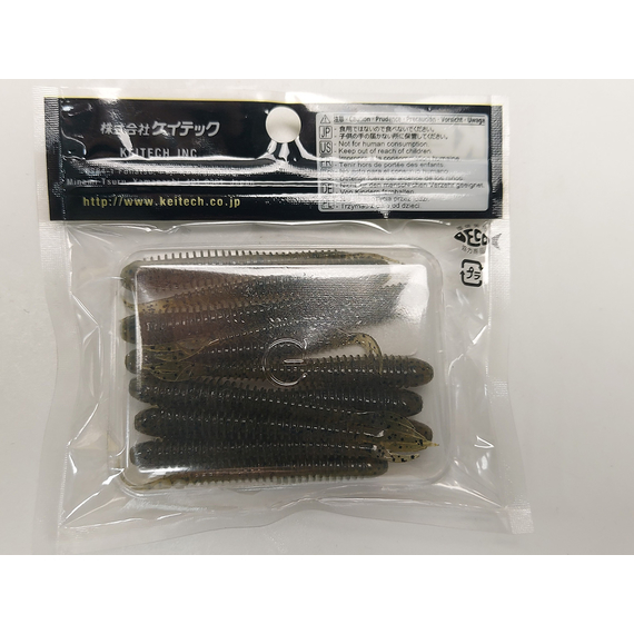 Силікон Keitech Live Impact 2.5" 12, колір:101 green pumpkin pp., Довжина силікону: 2.5" (6.3 см), Колір силікону: 101 Green Pumpkin PP, фото , изображение 6