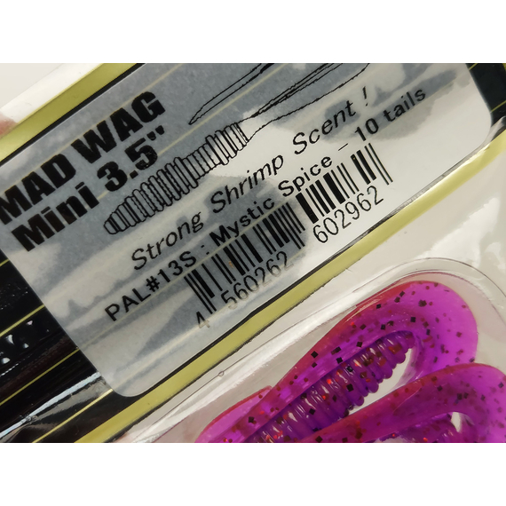 Силікон Keitech Mad Wag Mini 3.5" (10 шт/упак), колір:pal#13 mistic spice, Довжина силікону: 3.5" (8.9 см), Колір силікону: PAL#13 Mistic Spice, фото , изображение 15