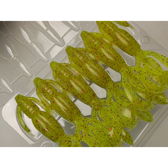 Силикон Keitech Crazy Flapper 4.4" (6 шт/упак) ц:pal#01 chartreuseredflake, Длина силикона: 4.4" (11.2 см), Расцветка силикона: PAL#01 Chartreuse Red Flake, фото , изображение 7