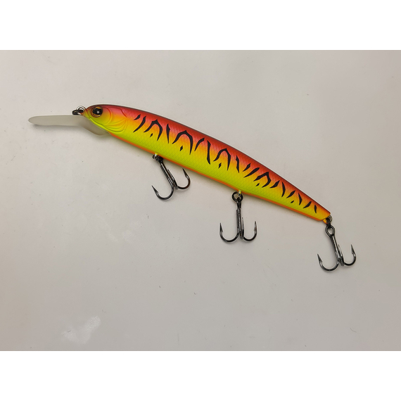 Воблер Imakatsu Super Dardo 115SP 115mm 15.0g #46 Matt Red Hot Tiger (1.2-2.0m), Цвет воблера: 46 Matt Red Hot Tiger, фото , изображение 6