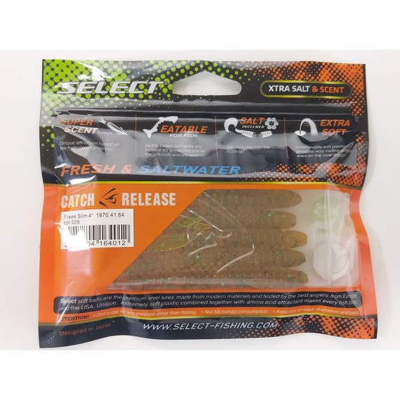 Силикон Select Freek Slim 4" col.006 (5 шт/пак), Длина силикона: 4.0" (10.16 см), Расцветка силикона: 006, фото , изображение 7