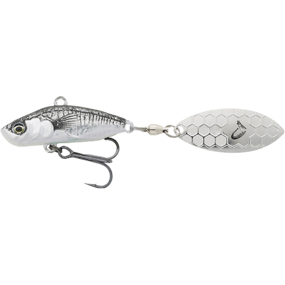 Тейл-спінер Savage Gear 3D Sticklebait Tailspin 80mm 18.0g Black Silver, фото 