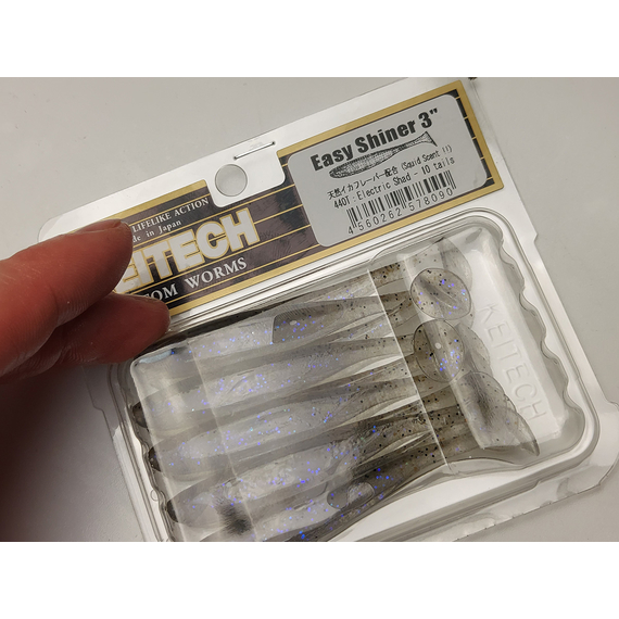 Силікон Keitech Easy Shiner 3" (10 шт/упак), колір:440 electric shad, Довжина силікону: 3" (7.6 см), Колір силікону: 440 Electric Shad, фото , изображение 12
