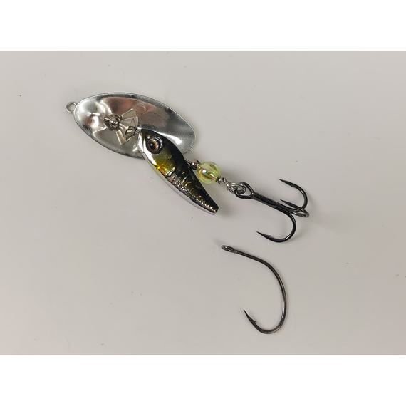 Блешня Savage Gear Sticklebait Spinner #3 9.1g Green Silver Ayu, Вага блешні: 9.1g, Колір блешні: Green Silver Ayu, фото , изображение 6