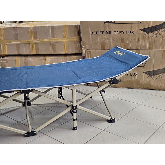 Військова польова розкладачка Сороканожка, ліжко розкладне сталеве (колір синій), Конструкція ліжка: Павук, фото , изображение 4