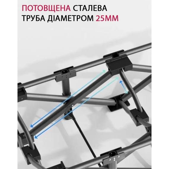 Розкладне ліжко з матрацом FR MILITARY LUX, до 150кг. Механізм: парасолька. Колір: сірий, Конструкція ліжка: Павук-LUX, фото , изображение 6