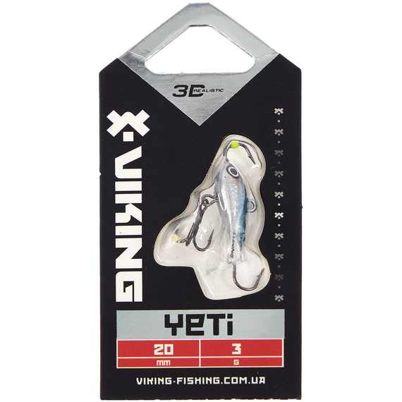 Балансир Viking Fishing Yeti Ice Jig 20mm 3.0g #11 Anchovy, Размер/Вес: 20мм/3г, Колір балансиру: #11 Anchovy, фото , изображение 2