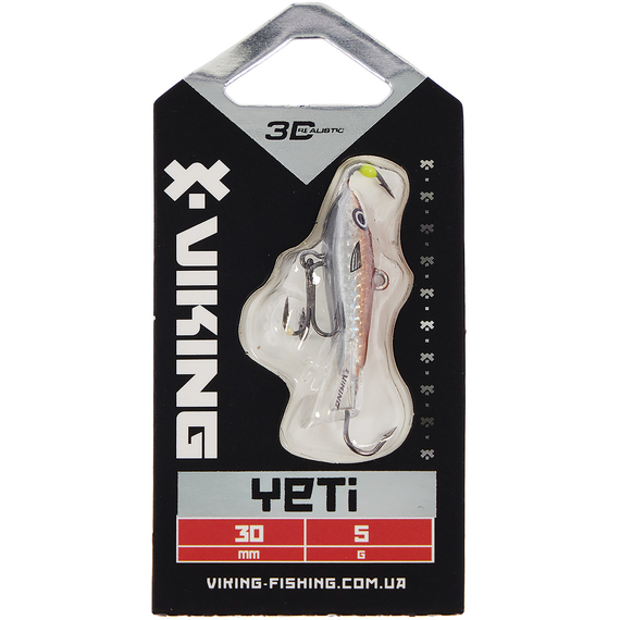 Балансир Viking Fishing Yeti Ice Jig 30mm 5.0g #12 Smoke Anchovy, Розмір/Вага: 30мм/5г, Колір балансиру: #12 Smoke Anchovy, фото , изображение 2