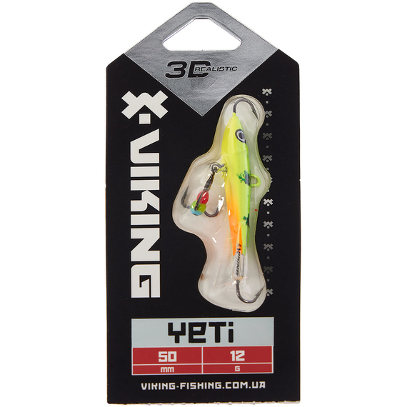 Балансир Viking Fishing Yeti Ice Jig 50mm 12.0g #05 Acid, Розмір/Вага: 50мм/12г, Колір балансиру: #5 Acid, фото , изображение 2